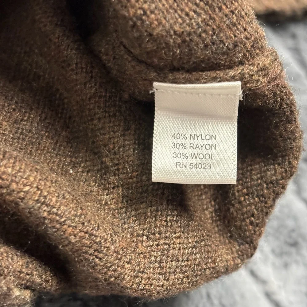 Banana Republic Mens Brown Wool Blend Crew Neck Sweater Large RN 54023